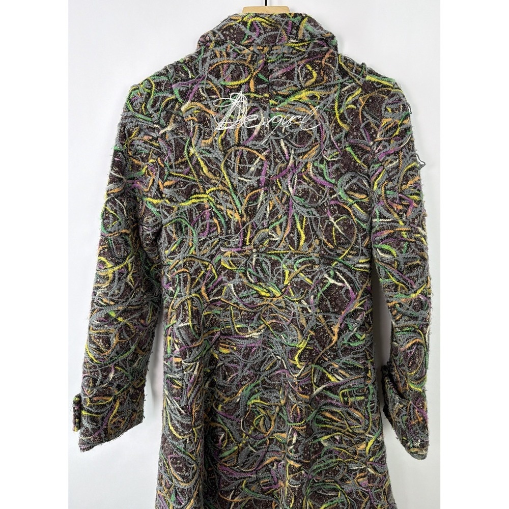 Desigual Textured Coat Womens EU 38 US Small Colorful Boho Abstract - Picture 7 of 14